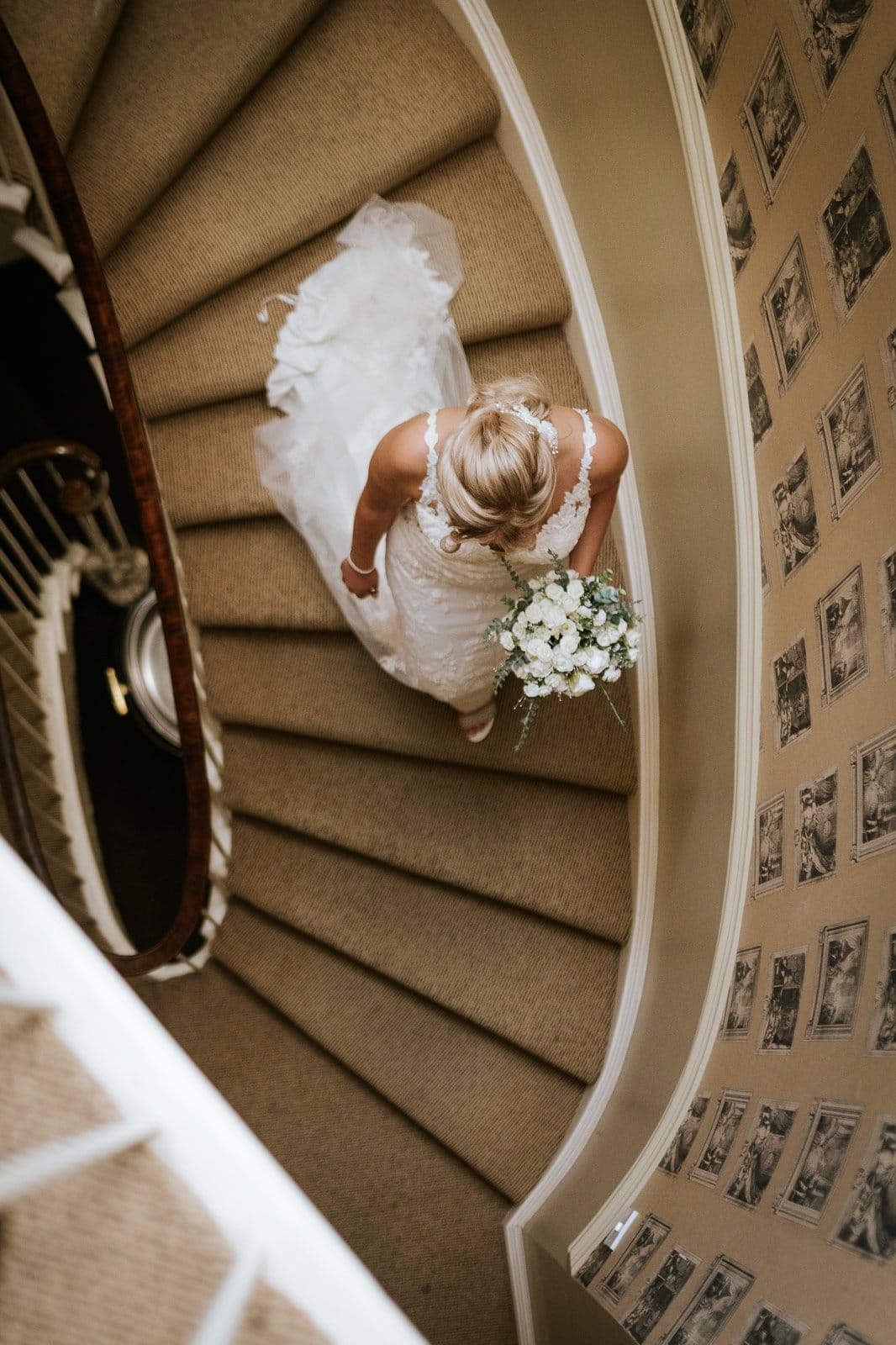Bath Wedding Photographer 9 Bride walking down stairs